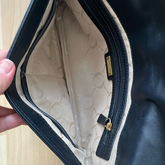 OROTON black leather clutch shoulder bag
